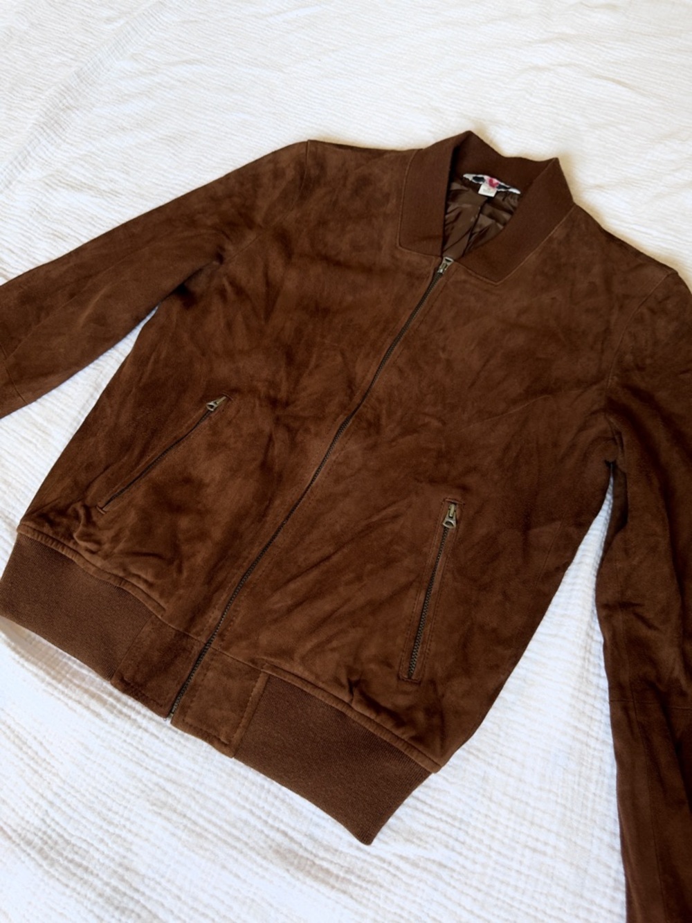 Vintage L.L. Bean Brown Suede Bomber Jacket - Picture 5 of 11